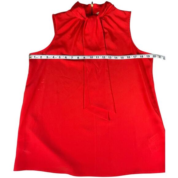 Michael Kors Women's Burnt Orange & Gold Sleeveless High Neck Bow Tie Size Large - Picture 5 of 11